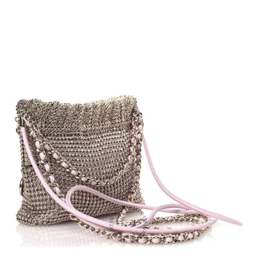 Túi Đeo Chéo Chanel Crystal Embellished Metallic Lambskin Mini Chanel 22 Light Pink CDBC081