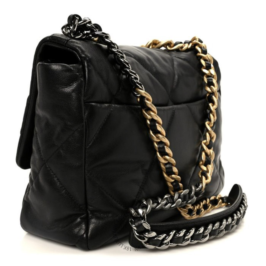 Túi Đeo Chéo Chanel Goatskin Quilted Large Chanel 19 Flap Black CDBC1048