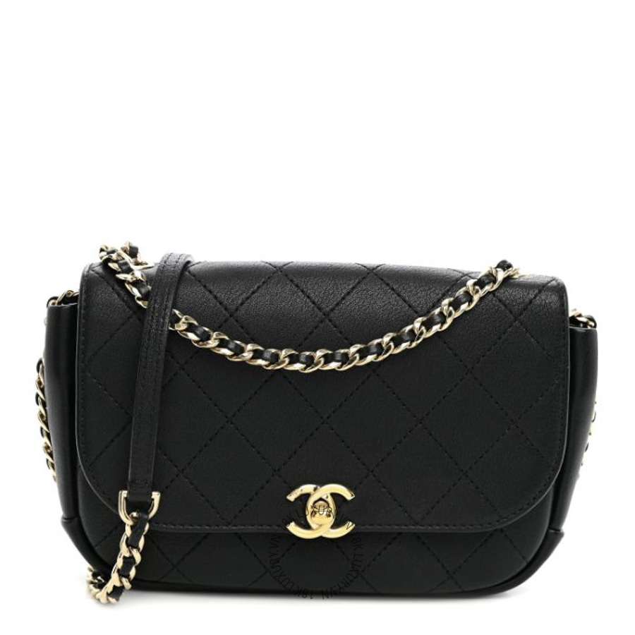 Túi Đeo Chéo Chanel Goatskin Stitched Casual Trip Single Flap Black CDBC379