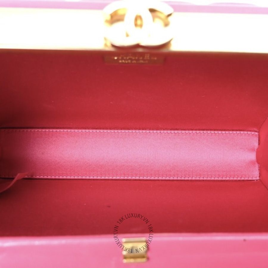 Túi Đeo Chéo Chanel Lambskin Chocolate Bar Lock Clutch Bag Pink CDBC1047 17 Túi Đeo Chéo Chanel Lambskin Chocolate Bar Lock Clutch Bag Pink CDBC1047