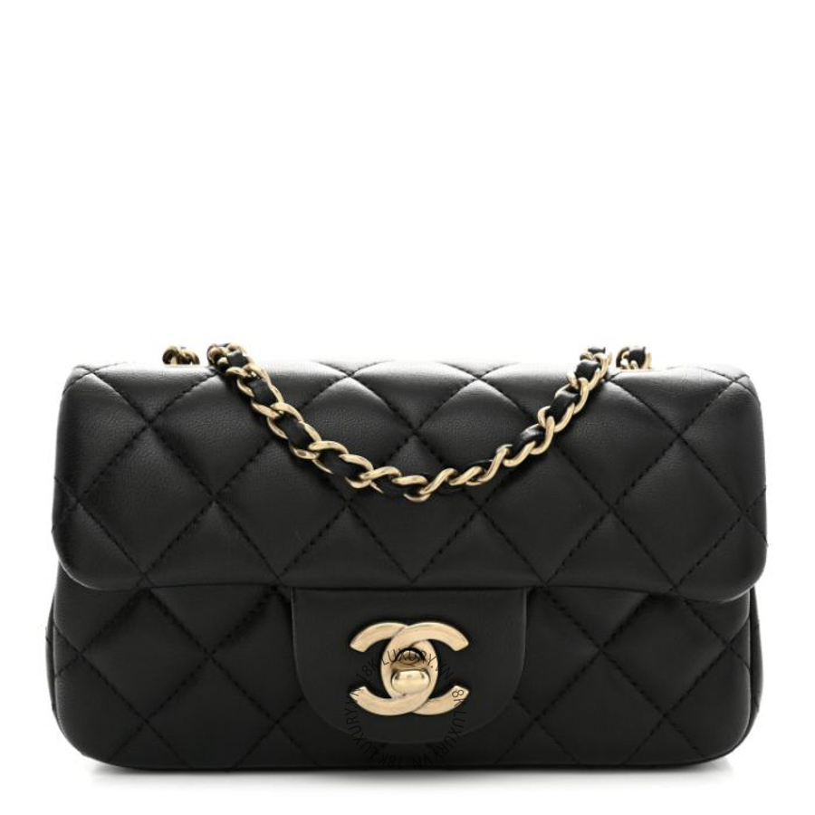 Túi Đeo Chéo Chanel Lambskin Quilted Extra Mini Flap Black CDBC100