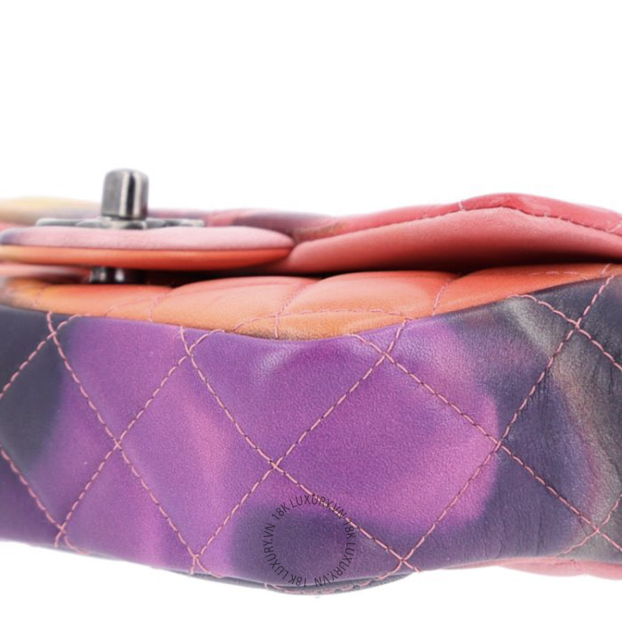 Túi Đeo Chéo Chanel Lambskin Quilted Extra Mini Flower Power Flap Multicolor CDBC758