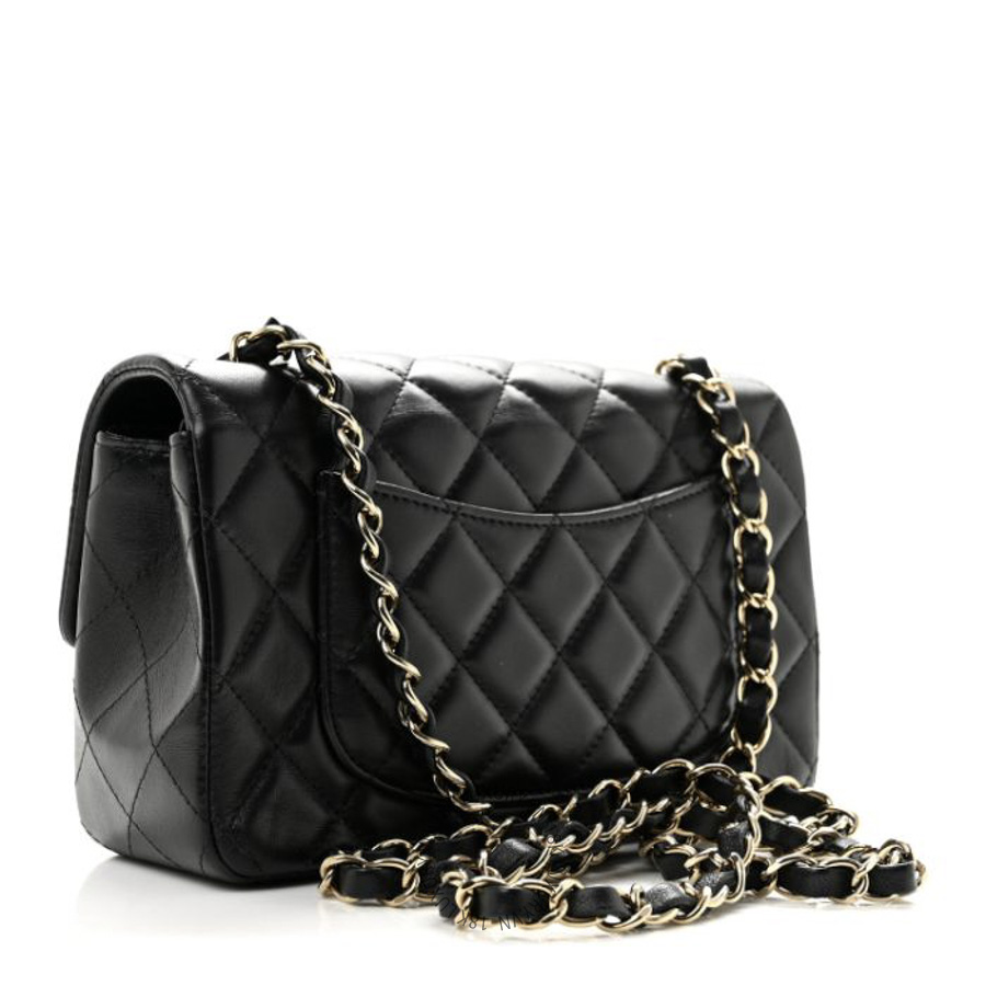 Túi Đeo Chéo Chanel Lambskin Quilted Hollywood Charms Mini Rectangular Flap Black CDBC633