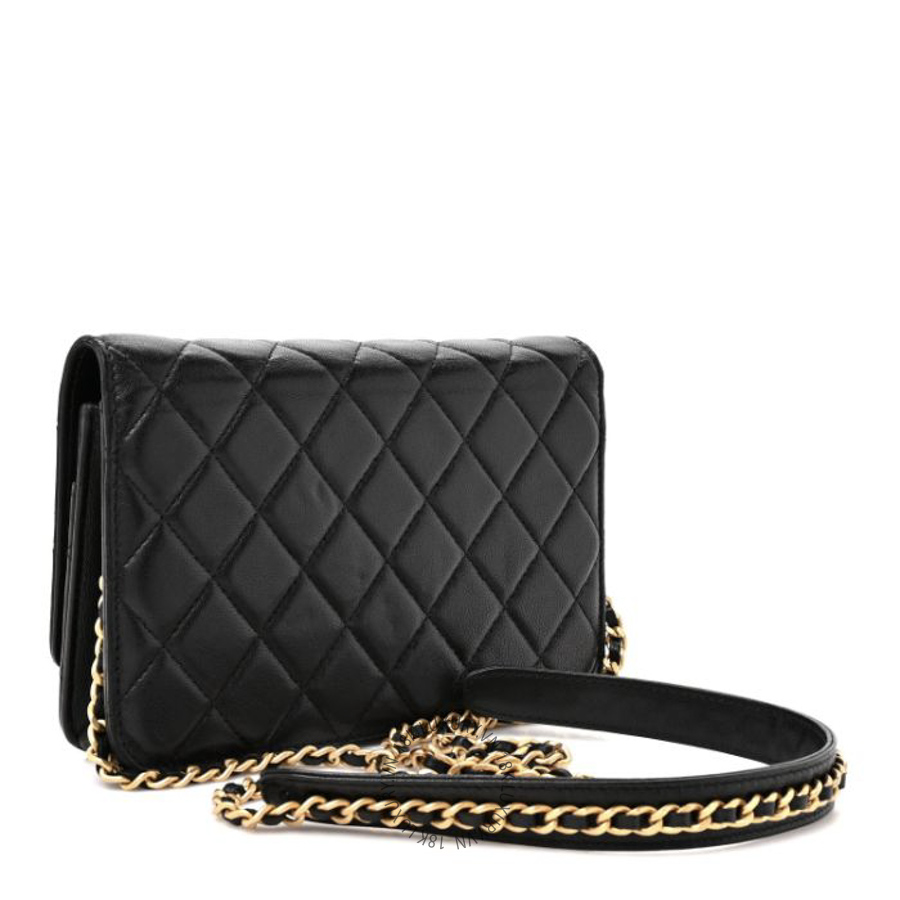 Túi Đeo Chéo Chanel Lambskin Quilted Infinity Wallet On Chain WOC Black CDBC877