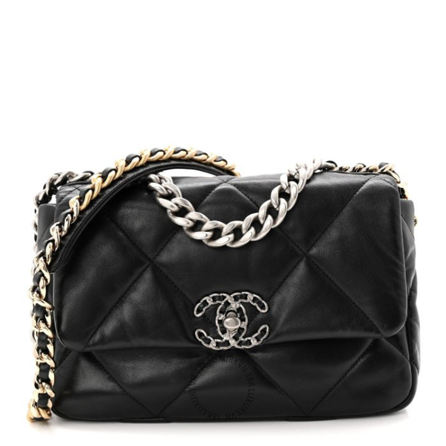 Túi Đeo Chéo Chanel Lambskin Quilted Medium Chanel 19 Flap Black CDBC1029