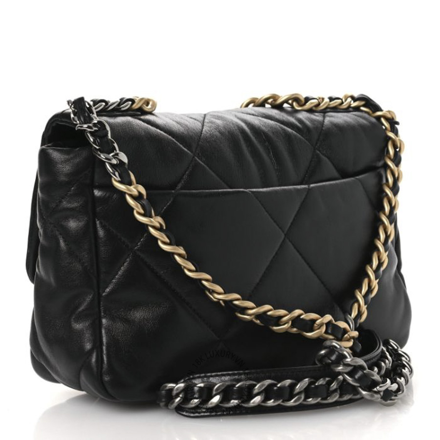 Túi Đeo Chéo Chanel Lambskin Quilted Medium Chanel 19 Flap Black CDBC1032