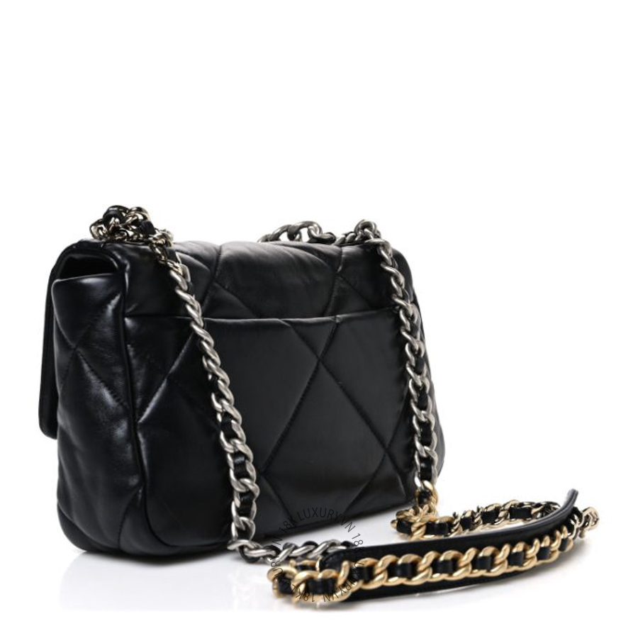 Túi Đeo Chéo Chanel Lambskin Quilted Medium Chanel 19 Flap Black CDBC860