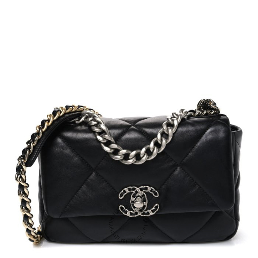 Túi Đeo Chéo Chanel Lambskin Quilted Medium Chanel 19 Flap Black CDBC860