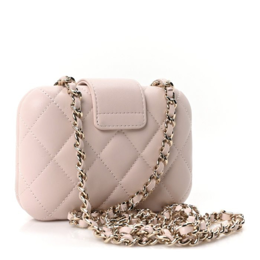 Túi Đeo Chéo Chanel Lambskin Quilted Mini CC Chain Pocket Bag Light Pink CDBC270