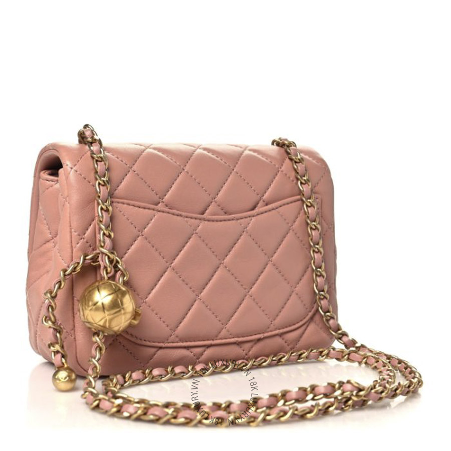 Túi Đeo Chéo Chanel Lambskin Quilted Mini Pearl Crush Flap Pink CDBC446