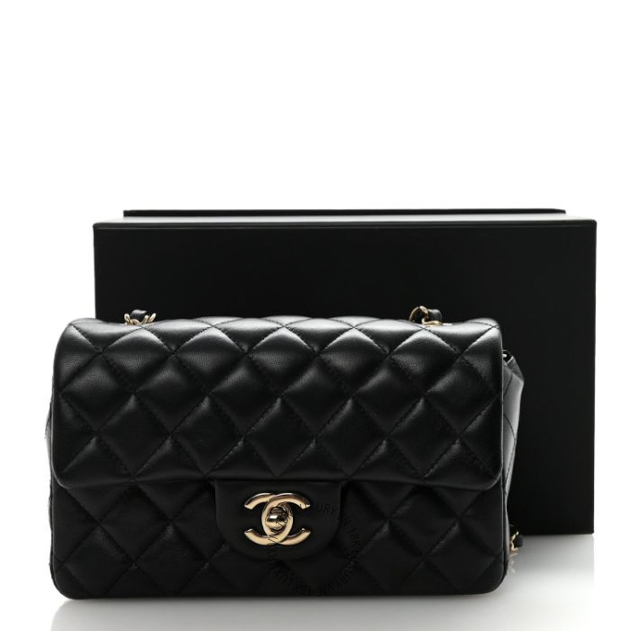 Túi Đeo Chéo Chanel Lambskin Quilted Mini Rectangular Flap Black CDBC044 23 Túi Đeo Chéo Chanel Lambskin Quilted Mini Rectangular Flap Black CDBC044