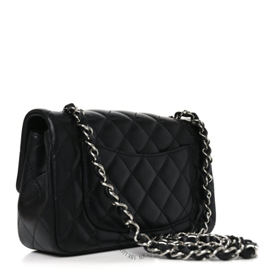 Túi Đeo Chéo Chanel Lambskin Quilted Mini Rectangular Flap Black CDBC047