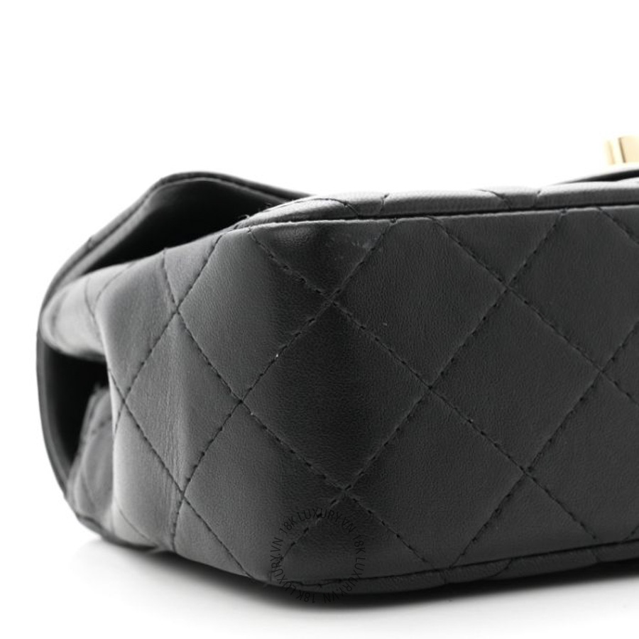 Túi Đeo Chéo Chanel Lambskin Quilted Mini Rectangular Flap Black CDBC048 21 Túi Đeo Chéo Chanel Lambskin Quilted Mini Rectangular Flap Black CDBC048