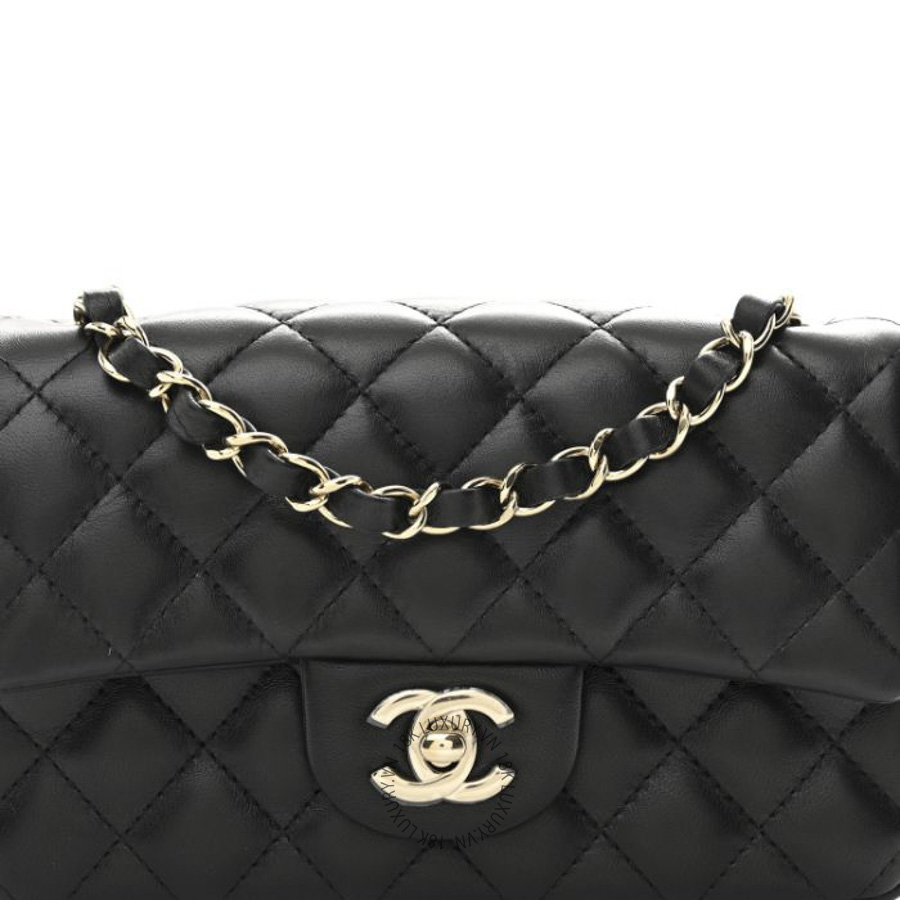 Túi Đeo Chéo Chanel Lambskin Quilted Mini Rectangular Flap Black CDBC049 20 Túi Đeo Chéo Chanel Lambskin Quilted Mini Rectangular Flap Black CDBC049