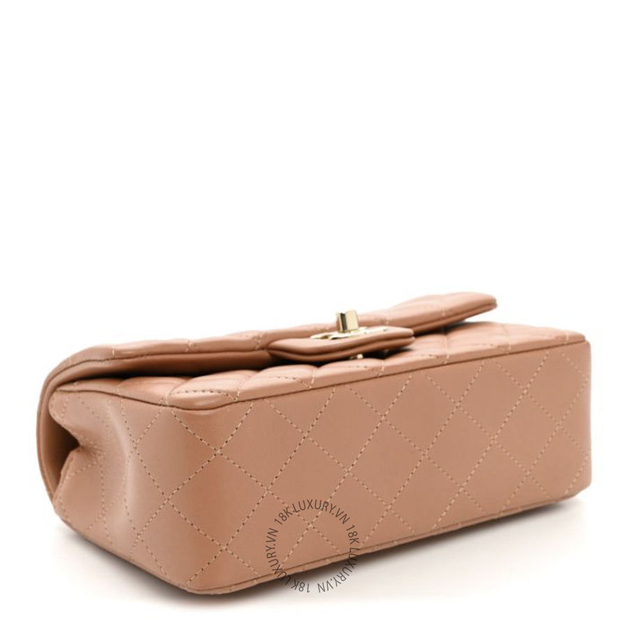 Túi Đeo Chéo Chanel Lambskin Quilted Mini Rectangular Flap Brown CDBC191 16 Túi Đeo Chéo Chanel Lambskin Quilted Mini Rectangular Flap Brown CDBC191