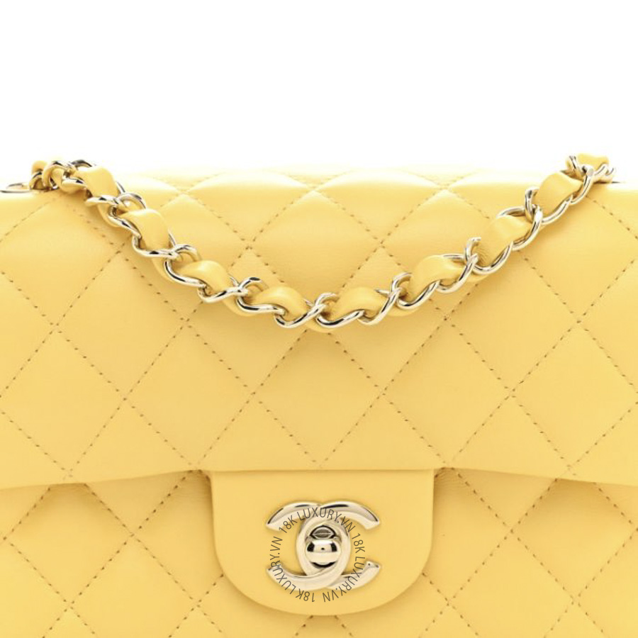 Túi Đeo Chéo Chanel Lambskin Quilted Mini Rectangular Flap Yellow CDBC228 20 Túi Đeo Chéo Chanel Lambskin Quilted Mini Rectangular Flap Yellow CDBC228