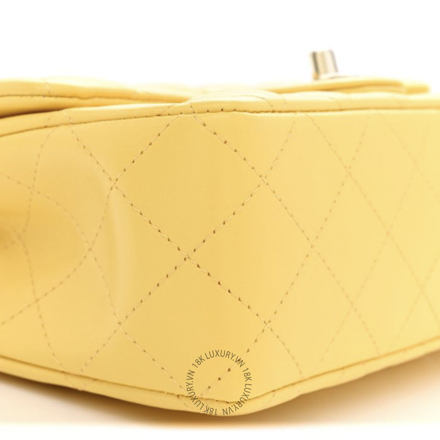 Túi Đeo Chéo Chanel Lambskin Quilted Mini Rectangular Flap Yellow CDBC228 21 Túi Đeo Chéo Chanel Lambskin Quilted Mini Rectangular Flap Yellow CDBC228