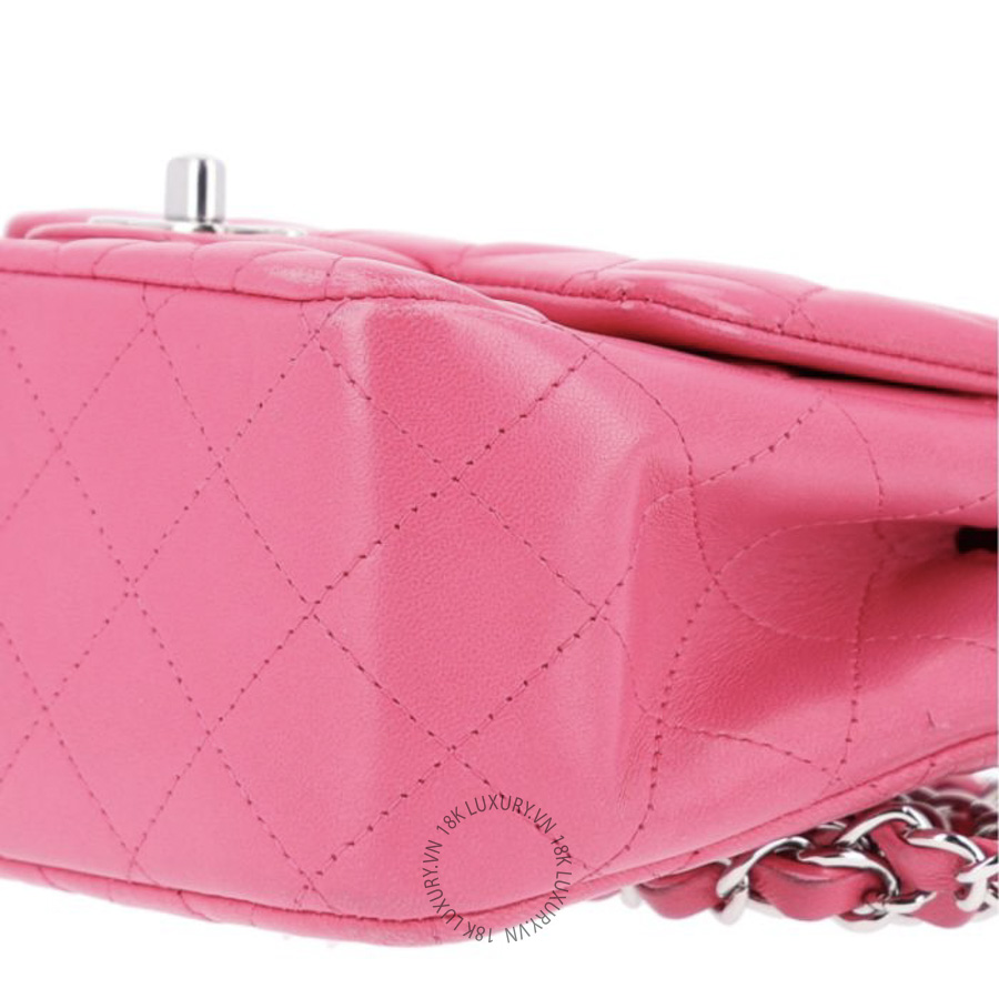 Túi Đeo Chéo Chanel Lambskin Quilted Mini Square Flap Dark Pink CDBC899