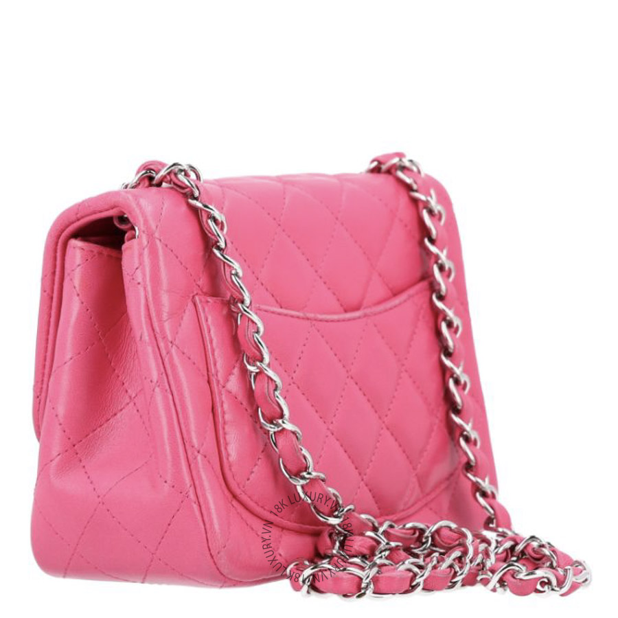 Túi Đeo Chéo Chanel Lambskin Quilted Mini Square Flap Dark Pink CDBC899 18 Túi Đeo Chéo Chanel Lambskin Quilted Mini Square Flap Dark Pink CDBC899
