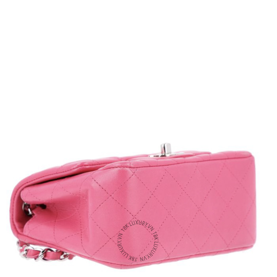 Túi Đeo Chéo Chanel Lambskin Quilted Mini Square Flap Dark Pink CDBC899 19 Túi Đeo Chéo Chanel Lambskin Quilted Mini Square Flap Dark Pink CDBC899