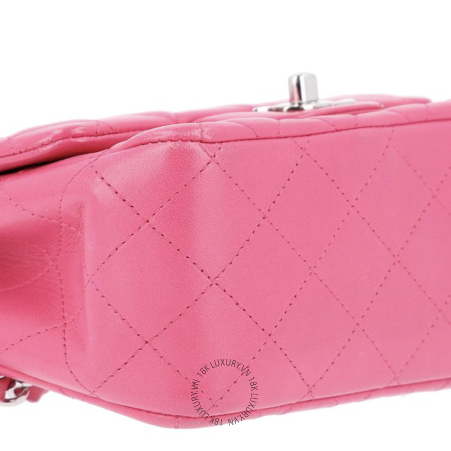 Túi Đeo Chéo Chanel Lambskin Quilted Mini Square Flap Dark Pink CDBC899 23 Túi Đeo Chéo Chanel Lambskin Quilted Mini Square Flap Dark Pink CDBC899