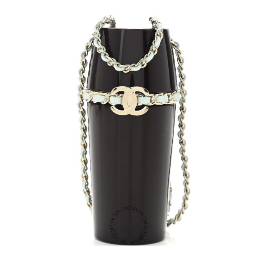 Túi Đeo Chéo Chanel Lucite Lipstick Case On Chain Burgundy Blue CDBC538