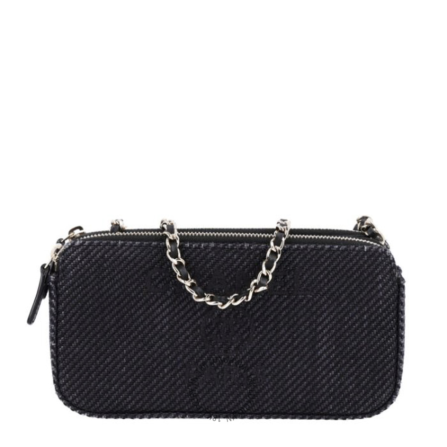 Túi Đeo Chéo Chanel Lurex Straw Small Deauville Clutch With Chain Black CDBC412
