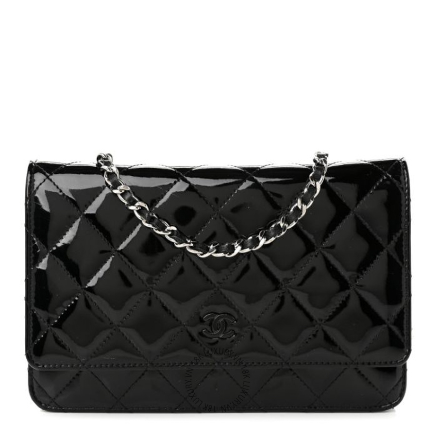 Túi Đeo Chéo Chanel Patent Quilted Wallet On Chain WOC Black CDBC1051