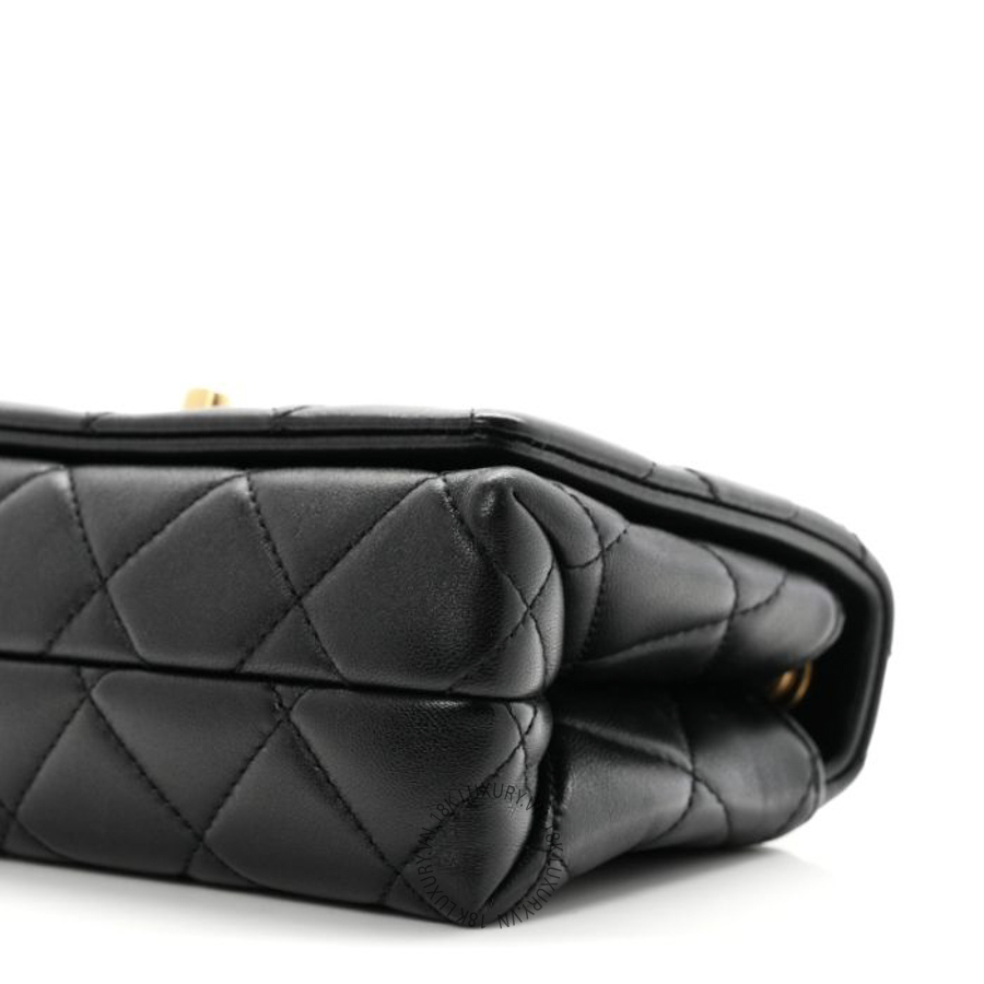 Túi Đeo Chéo Chanel Shiny Lambskin Quilted Enamel CC Mini Flap Black CDBC279 25 Túi Đeo Chéo Chanel Shiny Lambskin Quilted Enamel CC Mini Flap Black CDBC279