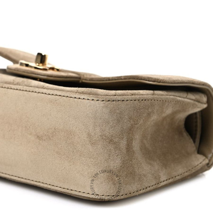 Túi Đeo Chéo Chanel Suede Calfskin Mini Souplissimo Flap Dark Beige CDBC791 22 Túi Đeo Chéo Chanel Suede Calfskin Mini Souplissimo Flap Dark Beige CDBC791