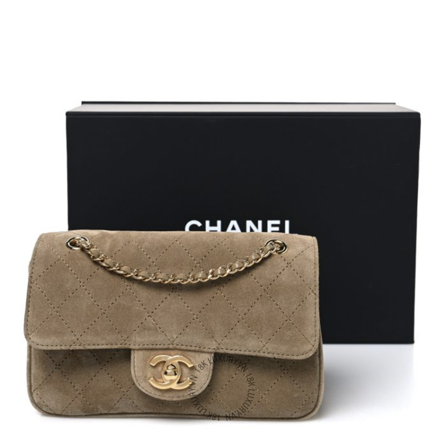 Túi Đeo Chéo Chanel Suede Calfskin Mini Souplissimo Flap Dark Beige CDBC791 23 Túi Đeo Chéo Chanel Suede Calfskin Mini Souplissimo Flap Dark Beige CDBC791