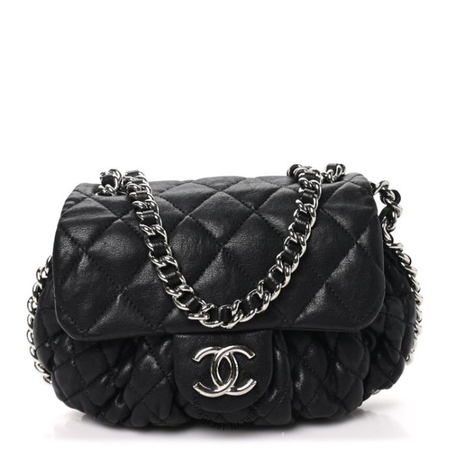 Túi Đeo Chéo Chanel Washed Lambskin Quilted Mini Chain Around Messenger Black CDBC880