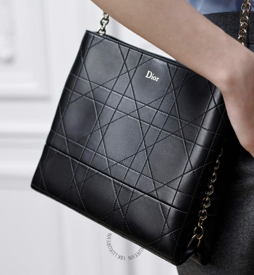 Túi Đeo Chéo Dior Trianon Bag with Chain Đen M0719OSQM_M900 AMXM193