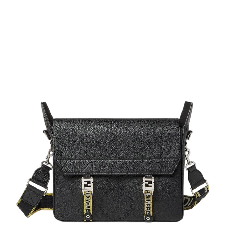 Túi Đeo Chéo Fendi Flow Medium Black Cuoio Romano leather bag 7VA696B12GF0QA1 FND229