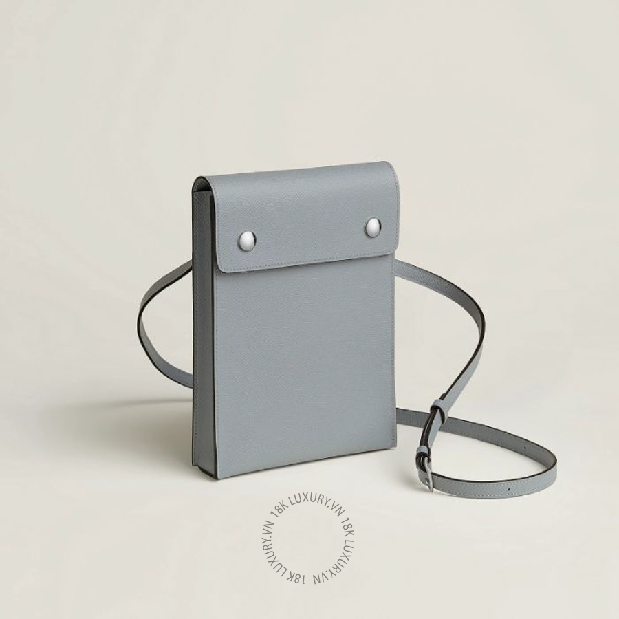 Túi Đeo Chéo Mini Hermes Vertical To Go pouch Gris Pantin H088129CKP0 MHM319