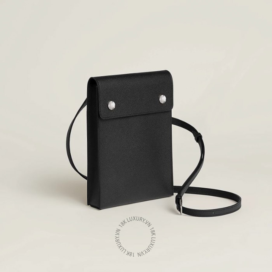 Túi Đeo Chéo Mini Hermes Vertical To Go pouch Noir H088129CK89 MHM318