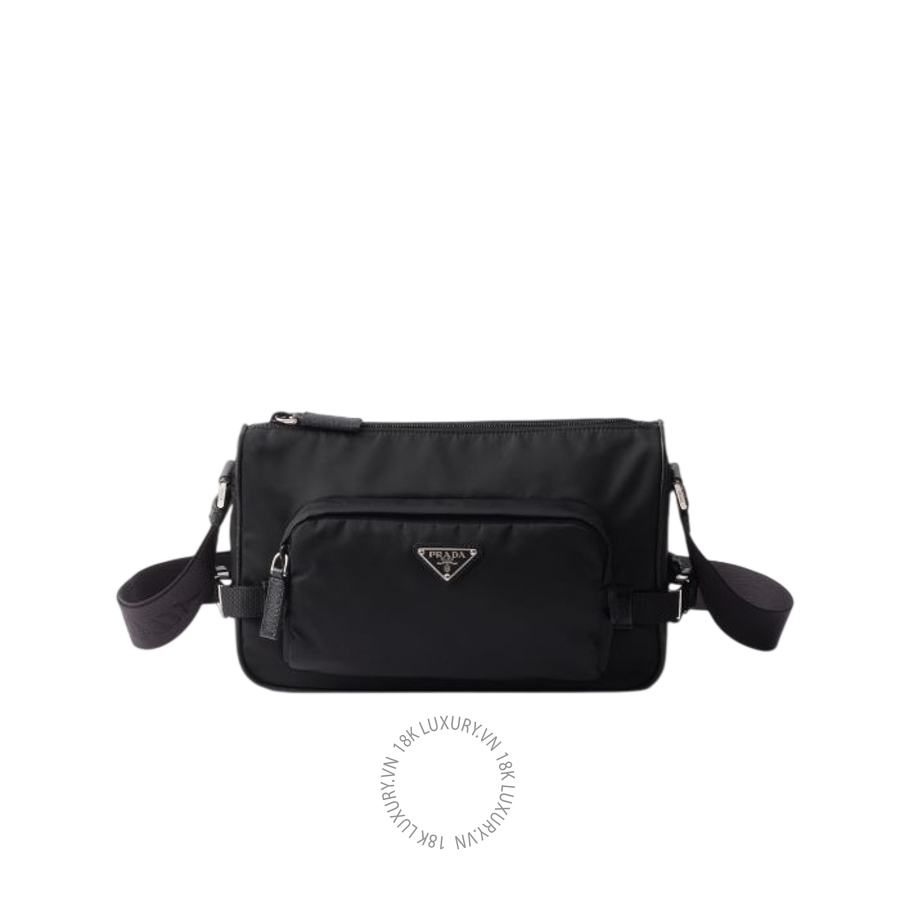 Túi đeo chéo Prada Medium Re-Nylon and Saffiano leather shoulder 2VH192_2DMG_F0002_V_OOO NTPR233