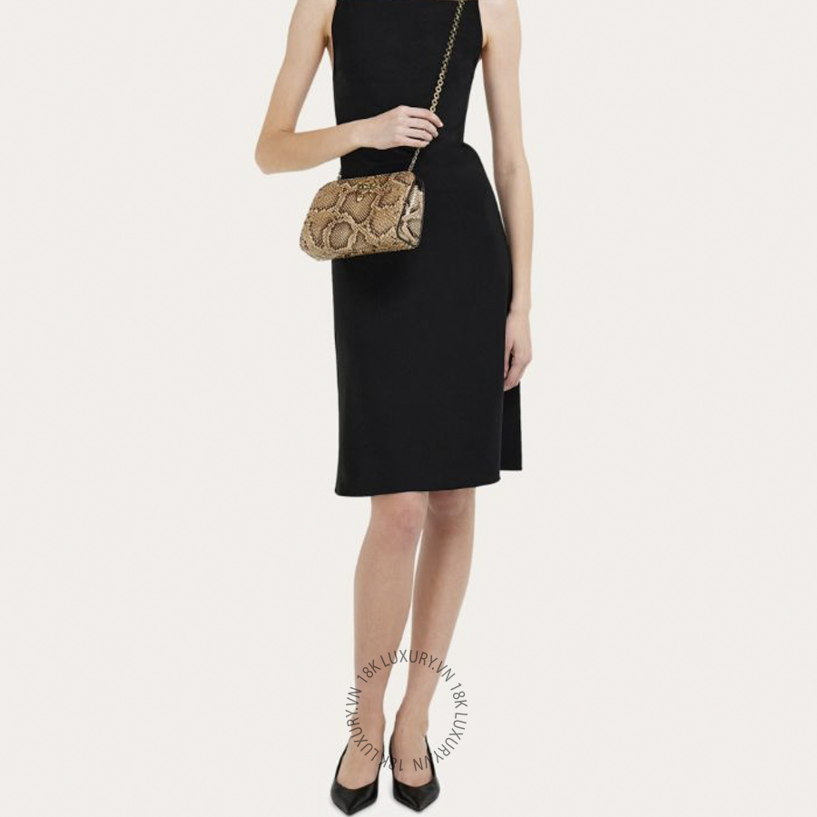 Túi Đeo Chéo Salvatore Ferragamo Diana clutch natural brown MTRK191