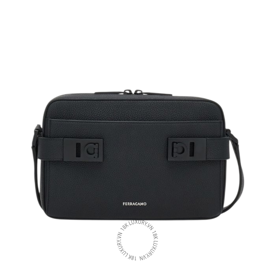 Túi đeo chéo Salvatore Ferragamo East-West crossbody bag with hug buckle black 241304763937 PUCH079