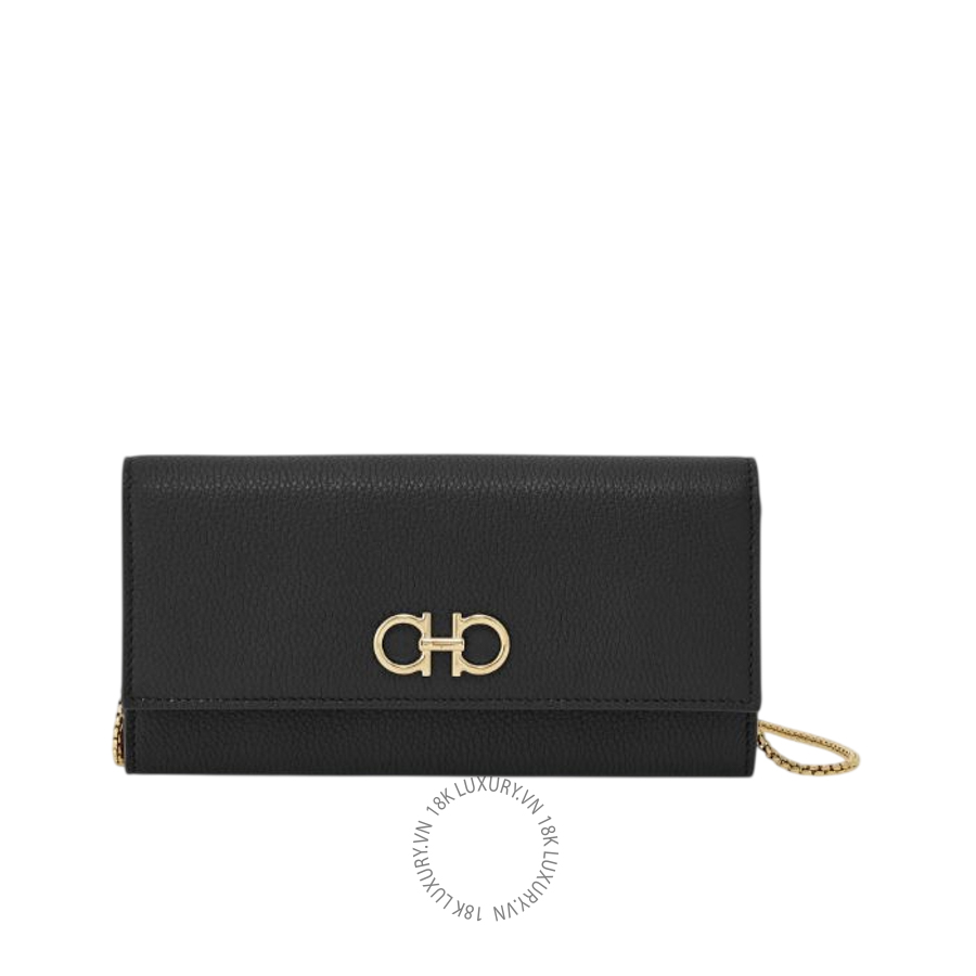 Túi Đeo Chéo Salvatore Ferragamo Gancini wallet with chain black 220636770374 MTRK002