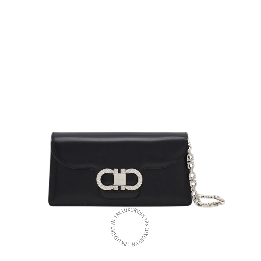 Túi Đeo Chéo Salvatore Ferragamo Mini bag Double Gancini chain black 221049790081 MTRK047