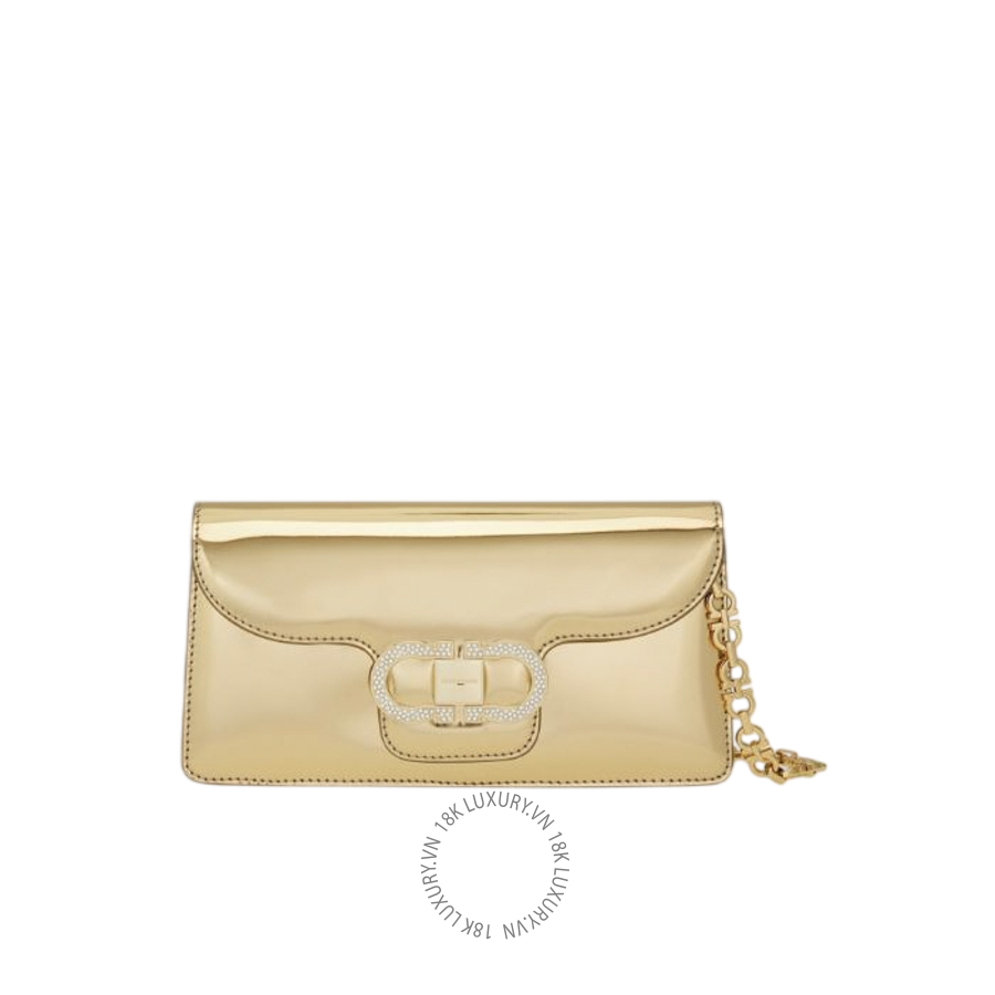 Túi Đeo Chéo Salvatore Ferragamo Mini bag Double Gancini chain gold 221049790314 MTRK049