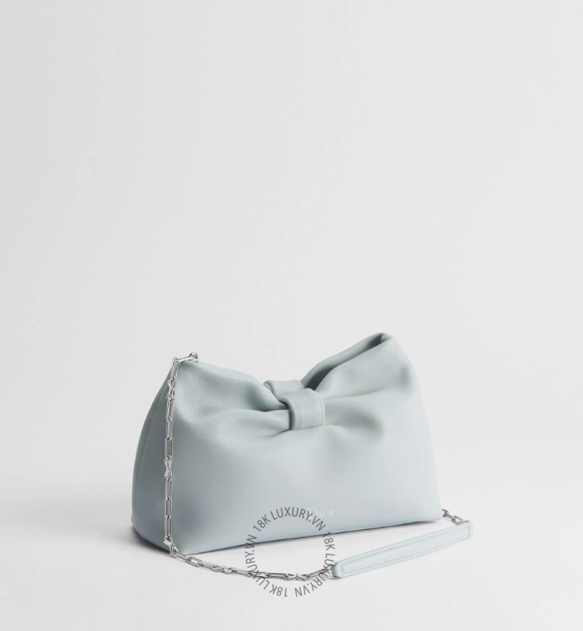 Túi Đeo Chéo Small Dior Bow Bag Ice Blue Lambskin M0715PUQO_M39Z AMXM100