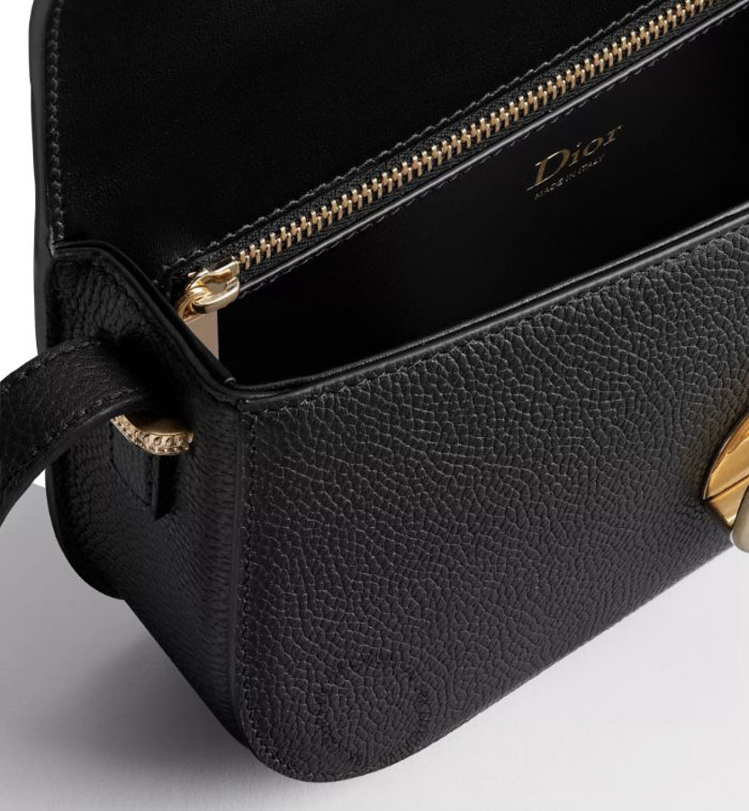 Túi Đeo Chéo Small Dior Médaillon Flap Bag Màu Đen Authentic M3919QDWP_M900 AMXM040