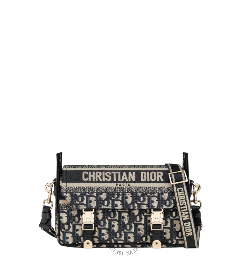Túi Đeo Chéo Small Diorcamp Bag Blue Dior Oblique Jacquard M1241ORIW_M928 AMXM319