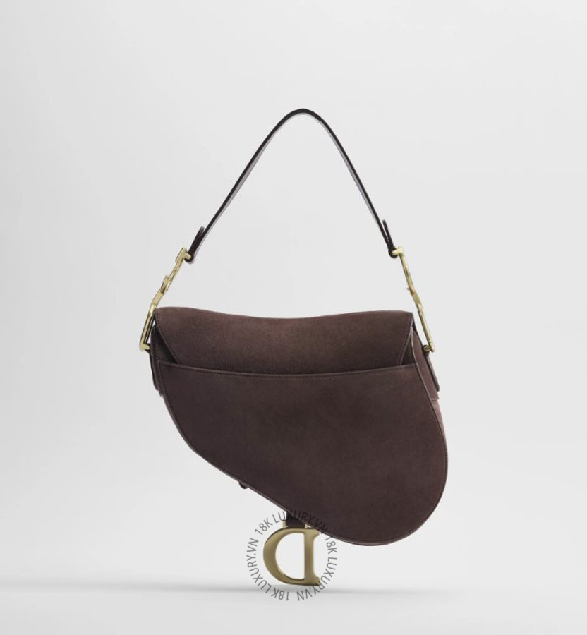 Túi Dior Saddle Bag with Strap Chocolate Suede Goatskin M0455CSXI_M66M AMXM033