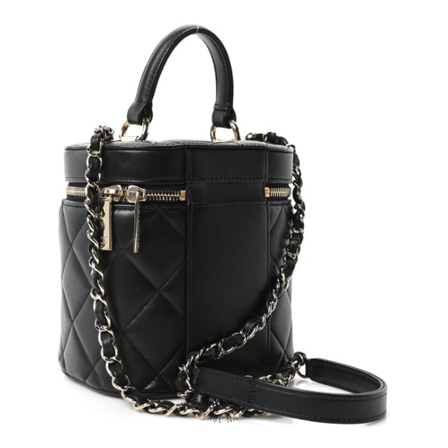 Túi Hộp Đeo Chéo Chanel Lambskin Quilted Trendy Vanity Case Black CDBC469