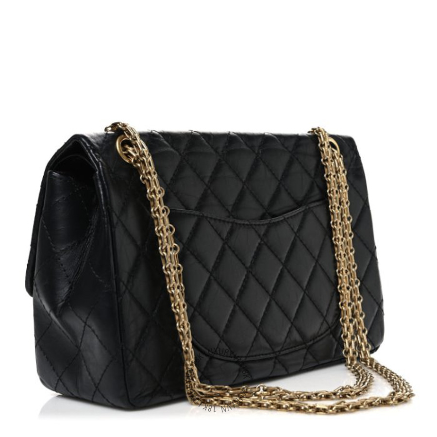 Túi Xách Chanel Aged Calfskin Quilted 2.55 Reissue 226 Flap Black CDBC231