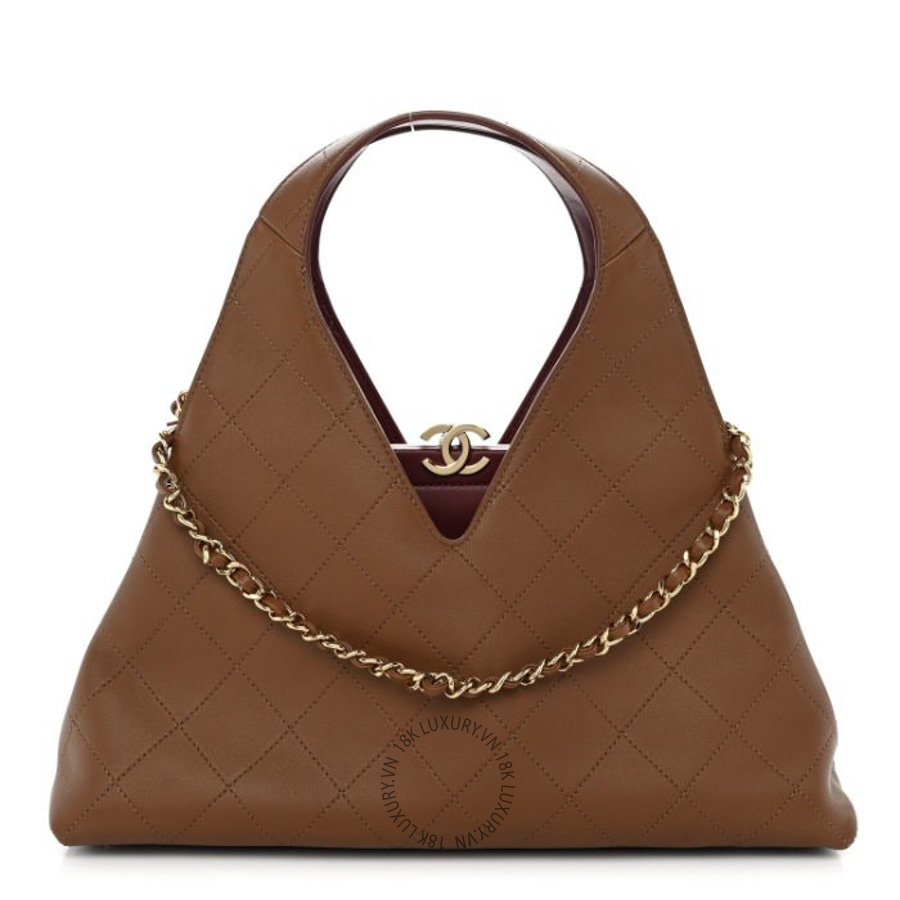 Túi Xách Chanel Calfskin Chic Lady Small Shopping Tote Brown CDBC531