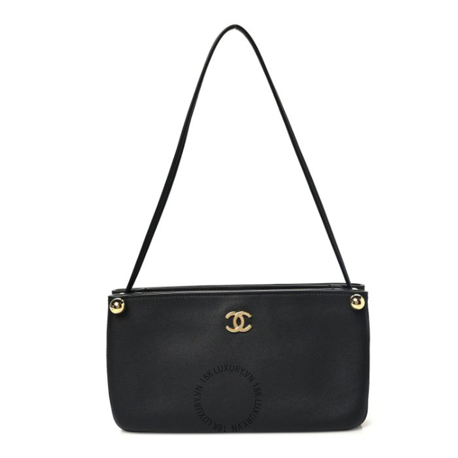 Túi Xách Chanel Calfskin Chick Studs Clutch Black CDBC512